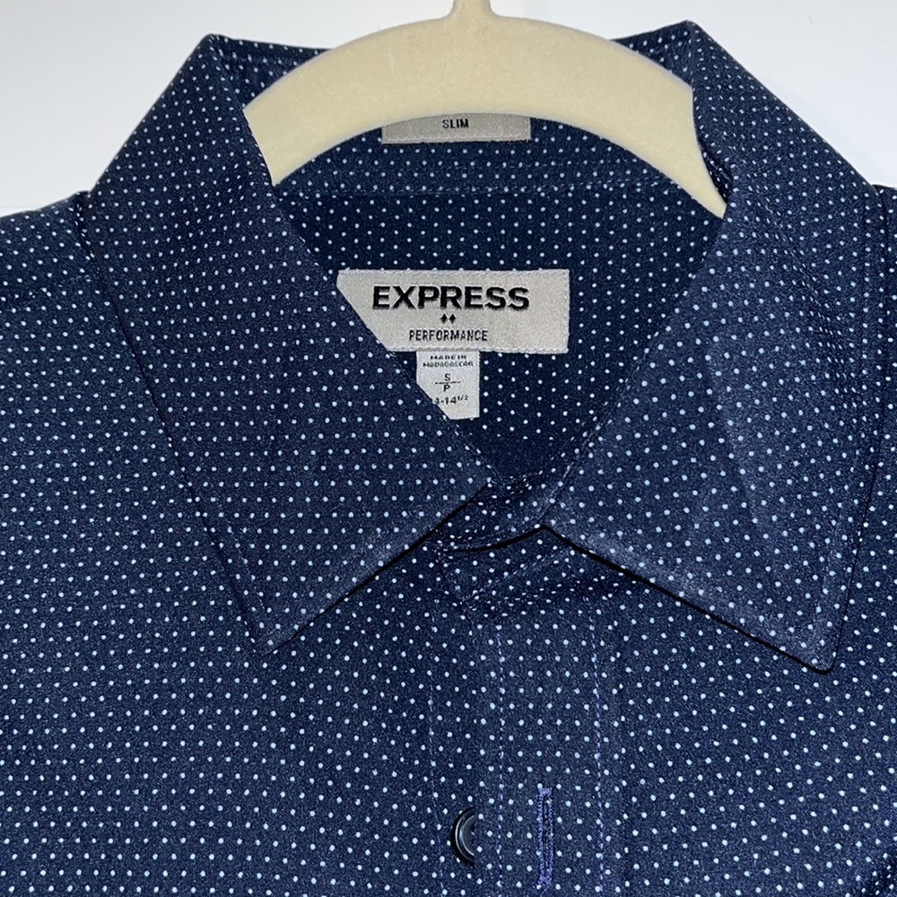 Express Size Small Button Up Navy Blue - image 2
